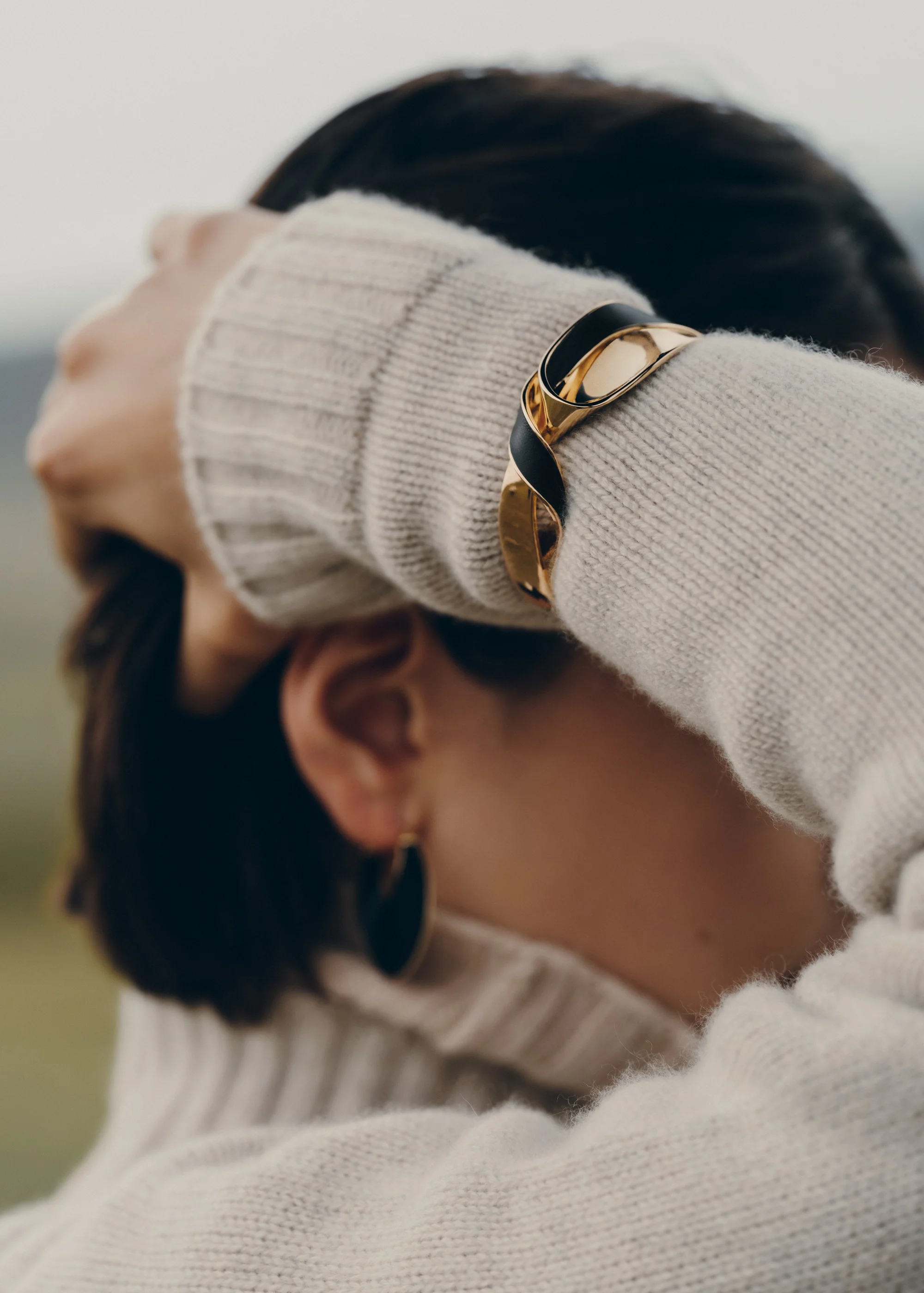 Éole Cuff - Black Leather - Image 4
