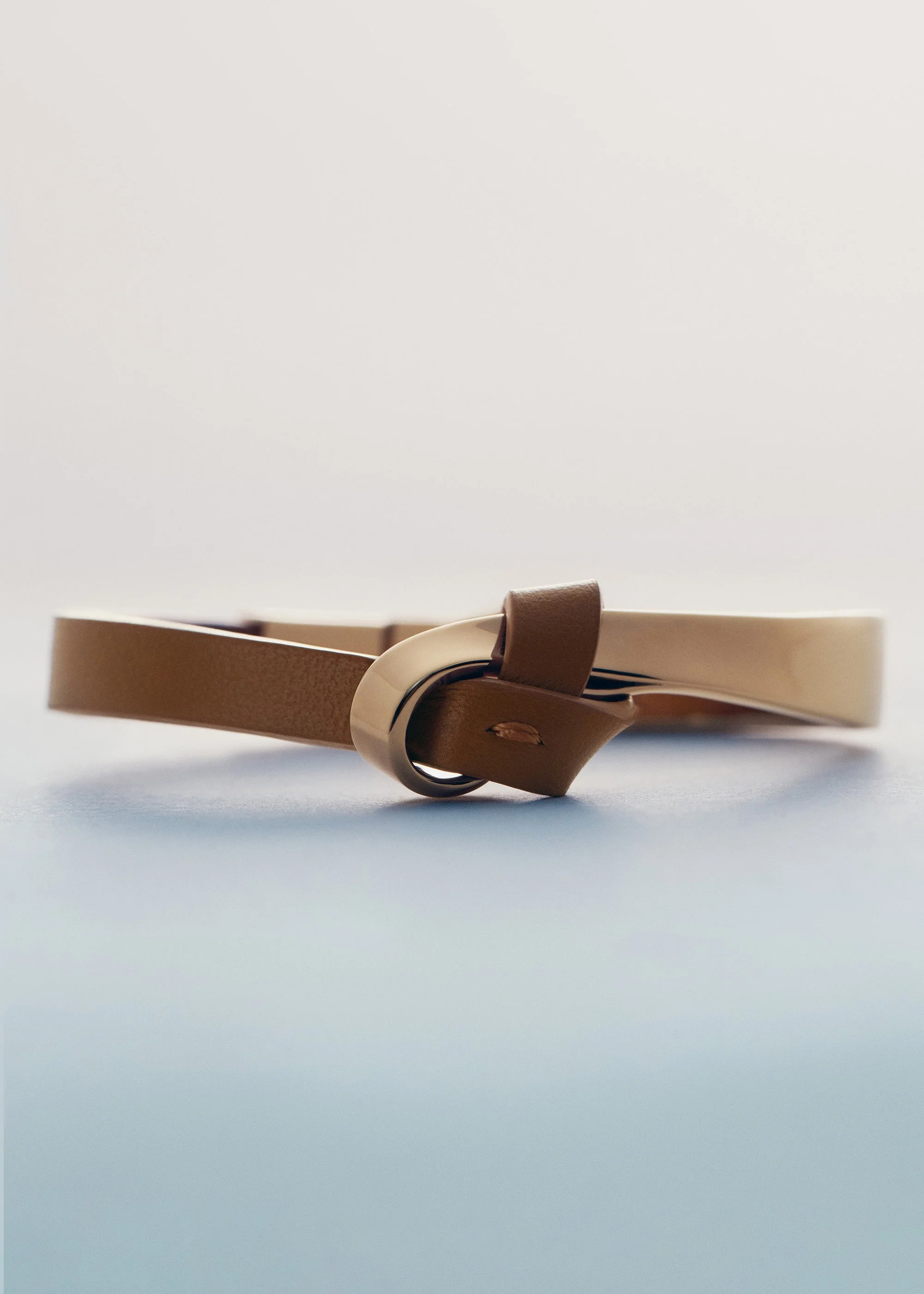Ormé Bangle - Gold Gilded with Camel Leather - Image 3